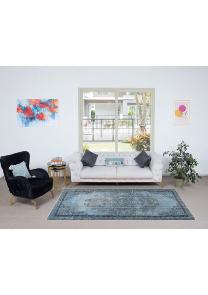 150 x 261 cm Geleneksel El Dokuması Mavi Halı, Anadolu'dan Yünlü Halı, Modern Alan Halısı fiyatları