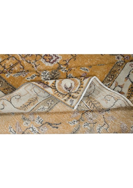 200 x 304 cm Turuncu Tonlarda Alan Halısı, Oturma Odası Halısı, El Yapımı Halı