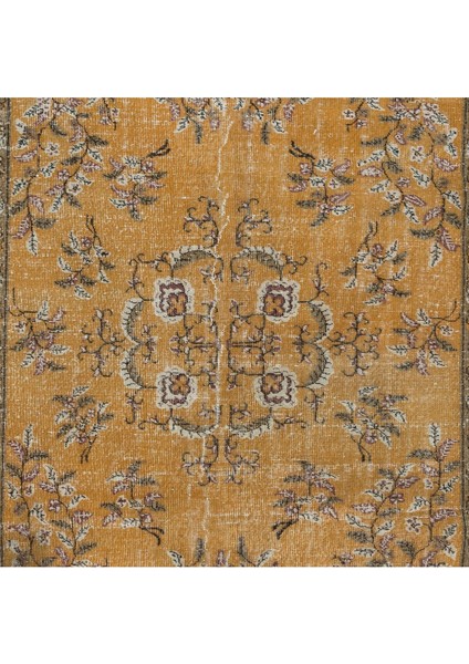 200 x 304 cm Turuncu Tonlarda Alan Halısı, Oturma Odası Halısı, El Yapımı Halı
