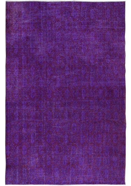 220 x 330 cm Mor Dış & Iç Mekan Halısı, El Yapımı Halı, El Dokuma Türk Halısı, Eski Yenilenmiş Halı