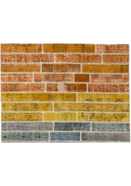 200 x 300 cm Çok Renkli El Dokuması Patchwork Halı, Gökkuşağı Desenli El Yapımı Yünlü Peçvörk Halı fiyatları