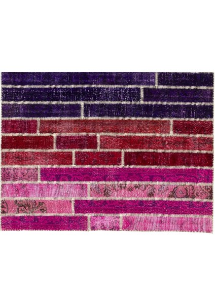 200 x 300 cm Çok Renkli El Dokuması Patchwork Halı, Gökkuşağı Desenli El Yapımı Yünlü Peçvörk Halı modelleri