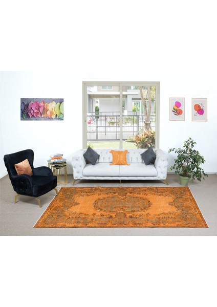 180 x 298 cm El Dokuma Alan Halısı, El Düğümlü Turuncu Modern Halı fiyatları