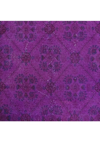 108 x 195 cm Mor Yeniden Boyanmış El Yapımı Halı, El Dokuması Türk Halısı, Modern Alan Halısı indirimleri