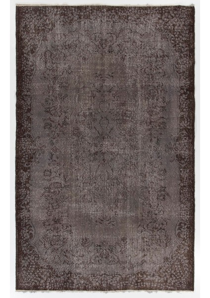 (182 x 286 cm ) Kahverengi Renkli Anadolu Halısı, El Dokuması Madalyon Desenli Halı