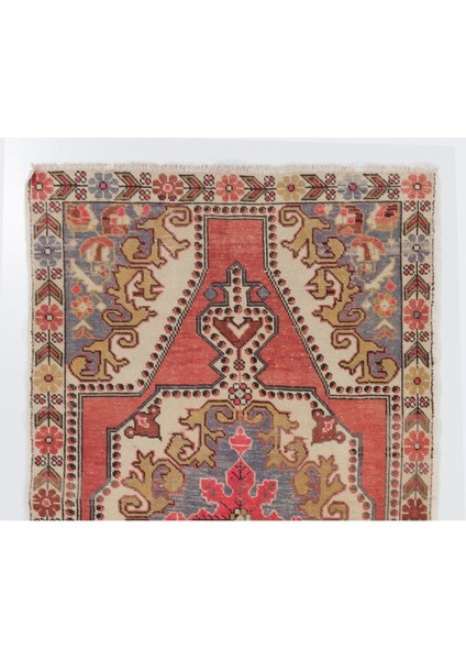 128 x 217 cm Eski El Yapımı Alan Halısı. Yaklaşık 1960. Ev ve Ofis Için Yün Halı