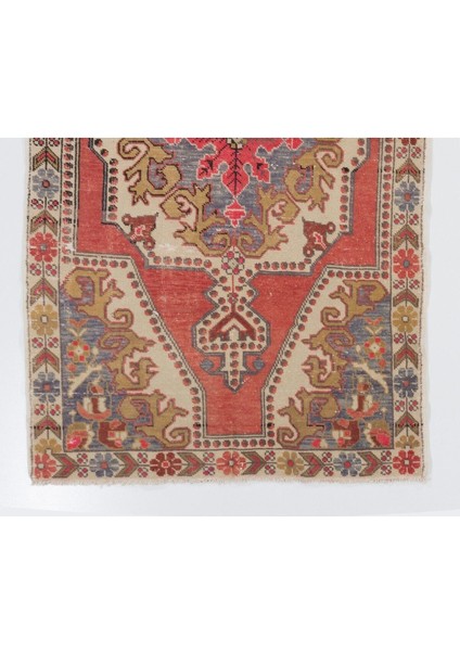 128 x 217 cm Eski El Yapımı Alan Halısı. Yaklaşık 1960. Ev ve Ofis Için Yün Halı