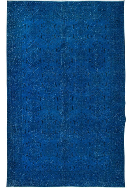 200 x 310 cm El Dokuması Halı, Mavi Modern Halı, El Yapımı Yünlü Halı