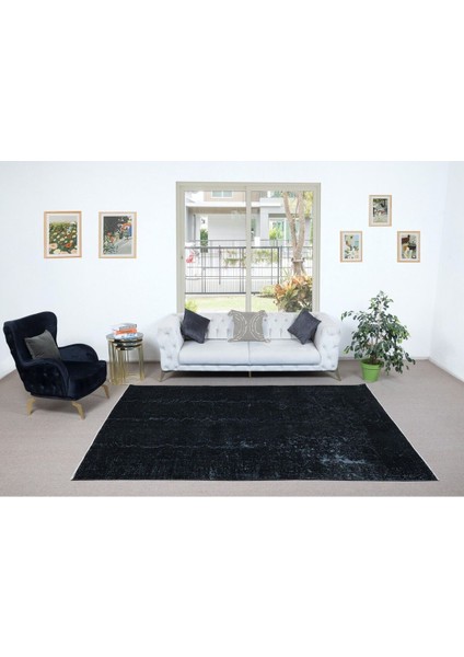 208 x 297 cm El Dokuması Büyük Halı, Düz Siyah Modern Halı, El Yapımı Yünlü Halı fiyatları