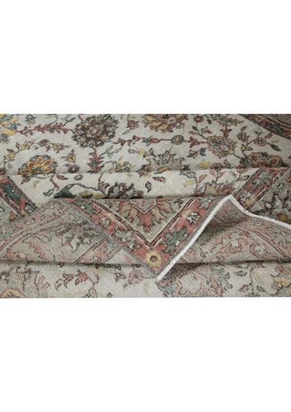 200 x 310 cm Kır Evleri, Rustik ve Geleneksel Iç Mekanlar Için Eski El Yapımı Çiçek Desenli Halı