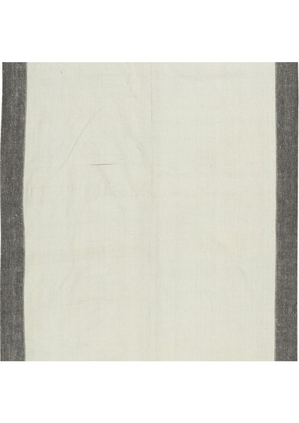 141 x 405 cm El Dokuması Türk Yolluk Kilim, Düz Bej ve Kahverengi Bordürlü Halı, Tamamı Yün indirimleri