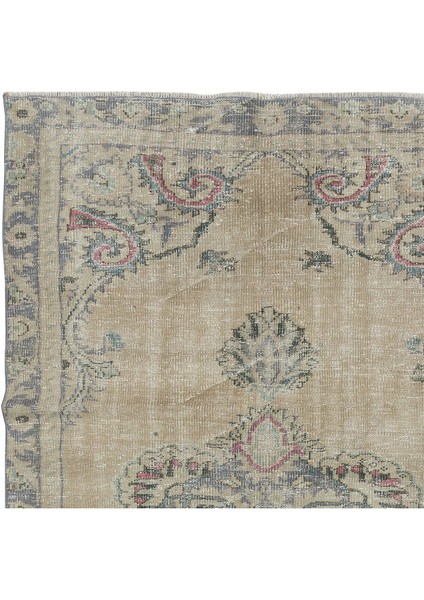 144 x 236 cm Eski Güneşte Solmuş Halı, Bej ve Gri El Yapımı Türk Halısı fırsatları