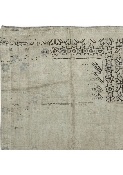 155 x 297 cm Güneşte Soldurulmuş Eski Bej Yünlü Halı, El Düğümlü Anadolu Uşak Halısı modelleri