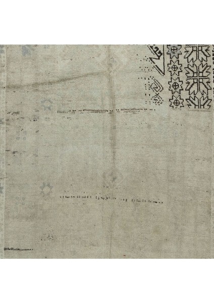 155 x 297 cm Güneşte Soldurulmuş Eski Bej Yünlü Halı, El Düğümlü Anadolu Uşak Halısı fırsatları