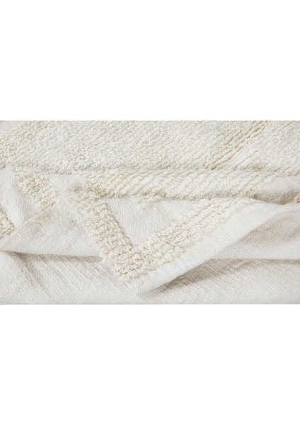 110 x 115 cm Eski Anadolu "tülü" Halısı, Doğal Yün, Minimalist Düz Bej Küçük Halı modelleri