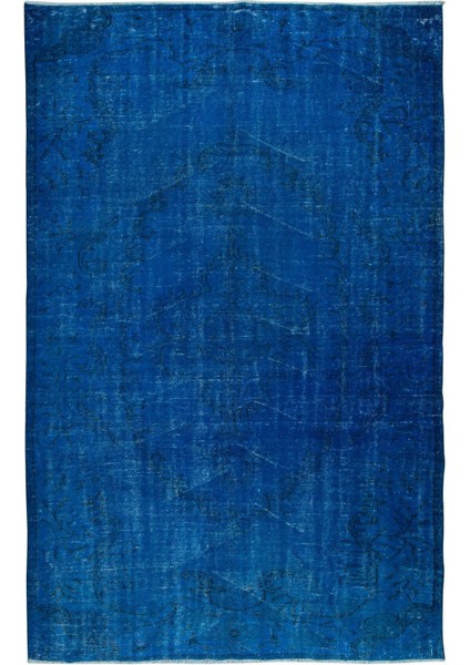 173 x 285 cm El Düğümlü Mavi Halı, Dekoratif El Dokuması Yün ve Pamuktan Yapılmış Alan Halısı
