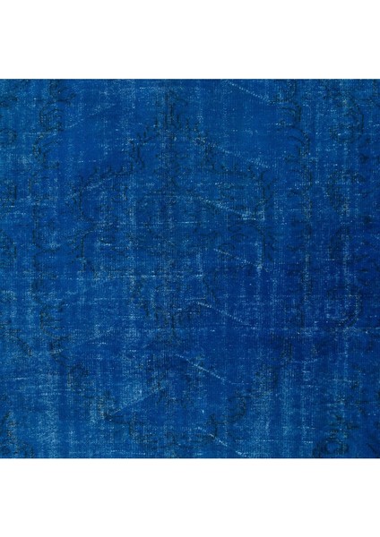 173 x 285 cm El Düğümlü Mavi Halı, Dekoratif El Dokuması Yün ve Pamuktan Yapılmış Alan Halısı