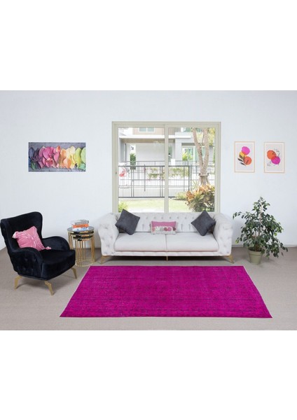 163 x 266 cm , Geleneksel El Dokuması Pembe Halı, Anadolu'dan Yünlü Halı, Modern Alan Halısı fiyatları