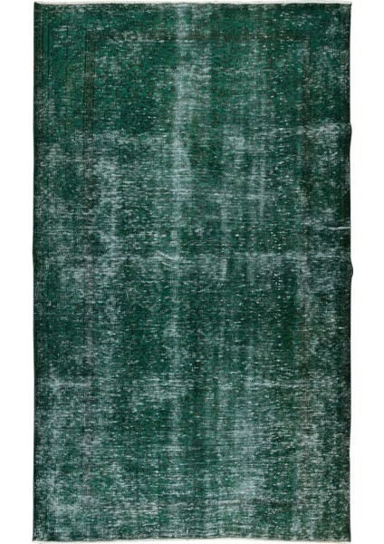 162 x 268 cm El Dokuması Yeniden Boyanmış Eski Türk Halısı, Modern Yeşil El Yapımı Yünlü Halı fiyatları