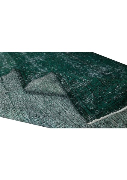 162 x 268 cm El Dokuması Yeniden Boyanmış Eski Türk Halısı, Modern Yeşil El Yapımı Yünlü Halı modelleri