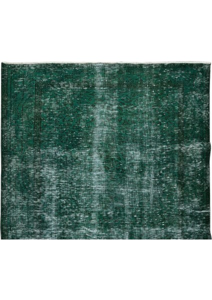 162 x 268 cm El Dokuması Yeniden Boyanmış Eski Türk Halısı, Modern Yeşil El Yapımı Yünlü Halı fırsatları