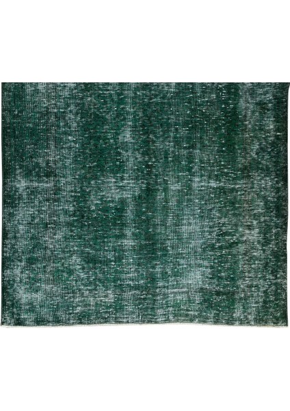162 x 268 cm El Dokuması Yeniden Boyanmış Eski Türk Halısı, Modern Yeşil El Yapımı Yünlü Halı indirimleri