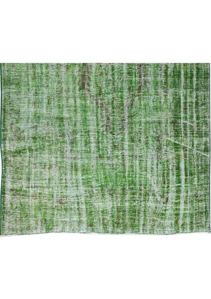 165 x 257 cm El Dokuması Yeniden Boyanmış Eski Türk Halısı, Modern Yeşil El Yapımı Yünlü Halı indirimleri