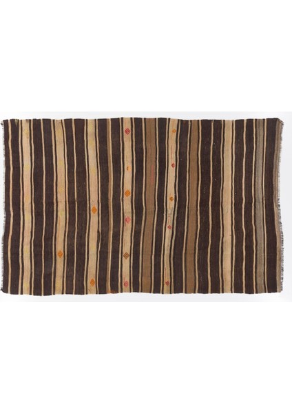 194 x 301 cm Çizgi Desenli El Dokuması Eski Kilim. Doğal Yün fırsatları