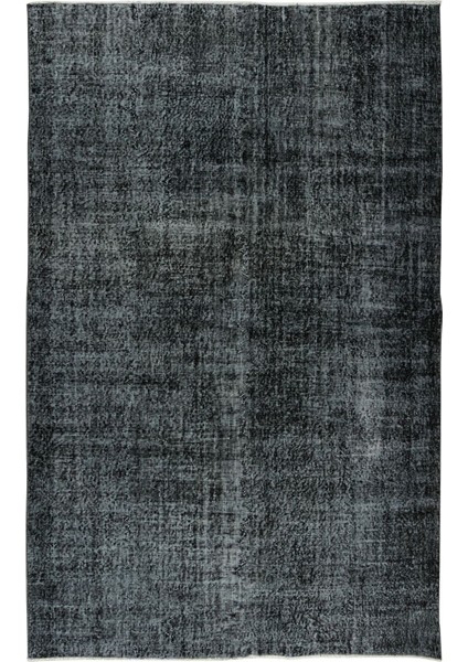 203 x 316 cm El Dokuması Yeniden Boyanmış Eski Türk Halısı, Modern Siyah El Yapımı Yünlü Halı fiyatları