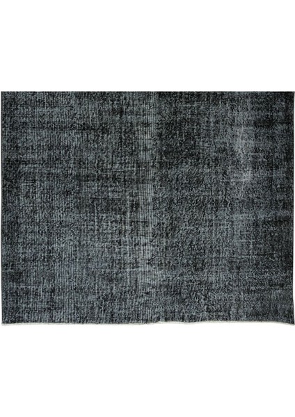 203 x 316 cm El Dokuması Yeniden Boyanmış Eski Türk Halısı, Modern Siyah El Yapımı Yünlü Halı indirimleri