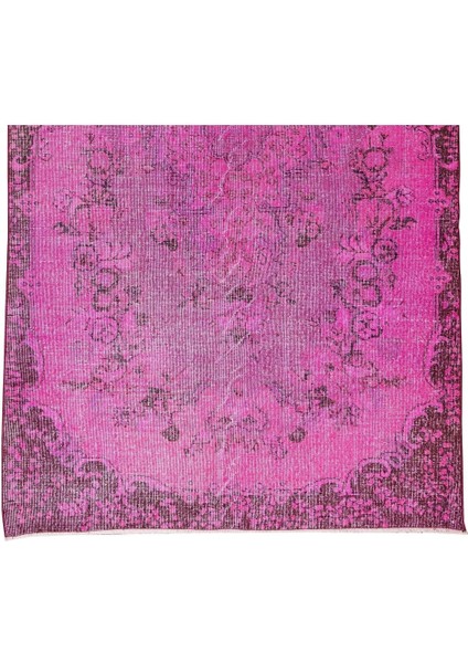 162 x 280 cm El Dokuması Yeniden Boyanmış Eski Türk Halısı, Modern Pembe El Yapımı Yünlü Halı indirimleri