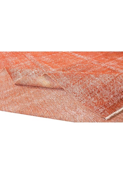 218 x 325 cm El Dokuması Otantik Eski Anadolu Halısı, Modern Turuncu El Yapımı Yünlü Halı modelleri