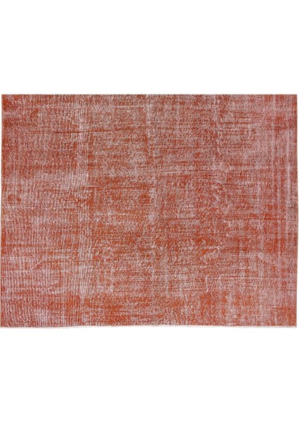 218 x 325 cm El Dokuması Otantik Eski Anadolu Halısı, Modern Turuncu El Yapımı Yünlü Halı indirimleri