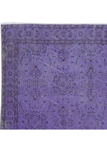114 x 202 cm Mor El Dokuması Halı, El Düğümlü Alan Halısı, Eski Türk Halısı fırsatları