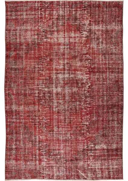 179 x 260 cm El Dokuması Yeniden Boyanmış Eski Türk Halısı, Modern Kırmızı El Yapımı Yünlü Halı fiyatları