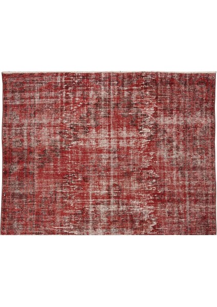 179 x 260 cm El Dokuması Yeniden Boyanmış Eski Türk Halısı, Modern Kırmızı El Yapımı Yünlü Halı fırsatları