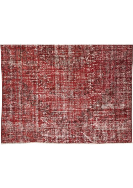 179 x 260 cm El Dokuması Yeniden Boyanmış Eski Türk Halısı, Modern Kırmızı El Yapımı Yünlü Halı indirimleri