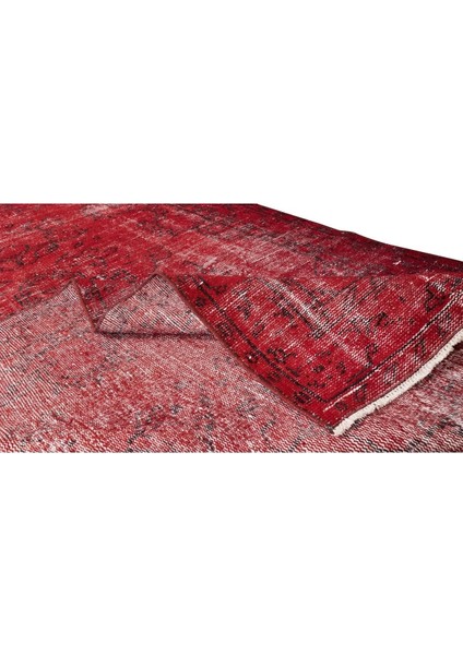 147 x 262 cm Çağdaş Kırmızı Otantik Yünlü Halı, El Dokuması Yeniden Boyanmış Eski Türk Halısı modelleri