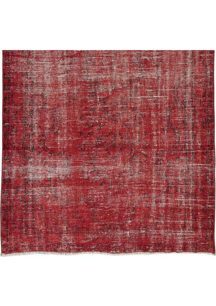 147 x 262 cm Çağdaş Kırmızı Otantik Yünlü Halı, El Dokuması Yeniden Boyanmış Eski Türk Halısı indirimleri