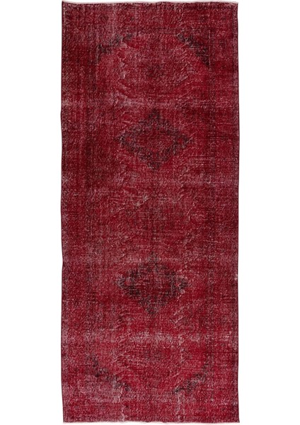 153 x 361 cm Çağdaş Kırmızı Otantik Yünlü Halı, El Dokuması Yeniden Boyanmış Eski Türk Halısı fiyatları
