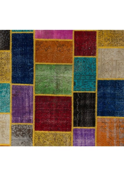 200 x 300 cm Çok Renkli Patchwork Halı, El Dokuması Otantik Halı, Geometric Halı fırsatları
