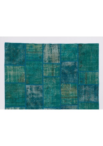 213 x 305 cm Turkuaz Renkli Patchwork Halı, Otantik Renkli Halı, Renkli Peçvörk fiyatları