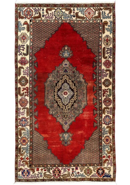 139 x 247 cm Eşsiz Eski Köy Halısı. Yün El Dokuma Halı, El Düğümlü Halı