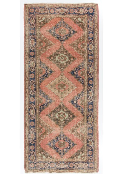 154 x 334 cm Koridor Dekoru Için Eşsiz El Yapımı Türk Yolluk Halı, Antre Hol Halı