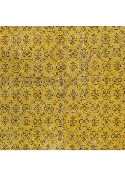 155 x 232 cm Sarı Modern El Düğümlü Halı, Yenilenmiş El Dokuma Halı indirimleri