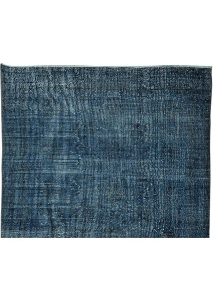195 x 310 cm El Dokuması Yeniden Boyanmış Eski Türk Halısı, Modern Mavi El Yapımı Yünlü Halı fırsatları