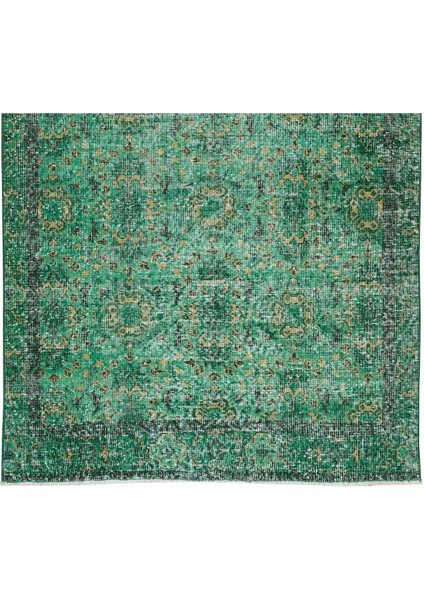 159 x 284 cm El Dokuması Yeniden Boyanmış Eski Türk Halısı, Modern Yeşil El Yapımı Yünlü Halı indirimleri