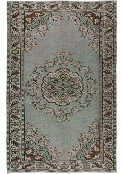175 x 272 cm El Dokuması Yeniden Boyanmış Eski Türk Halısı, Modern Yeşil El Yapımı Yünlü Halı fiyatları