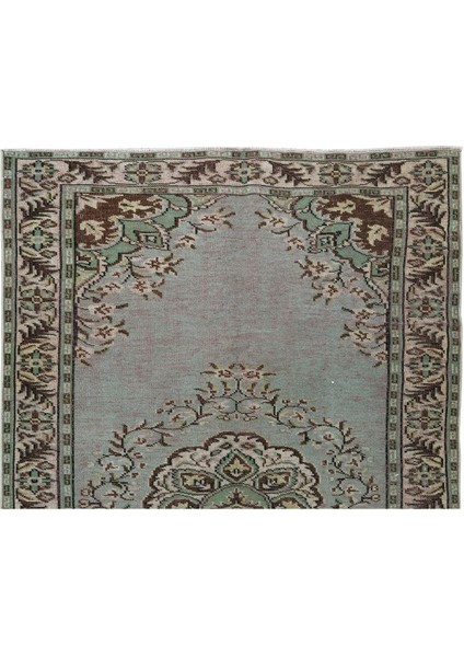 175 x 272 cm El Dokuması Yeniden Boyanmış Eski Türk Halısı, Modern Yeşil El Yapımı Yünlü Halı fırsatları