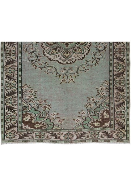 175 x 272 cm El Dokuması Yeniden Boyanmış Eski Türk Halısı, Modern Yeşil El Yapımı Yünlü Halı indirimleri